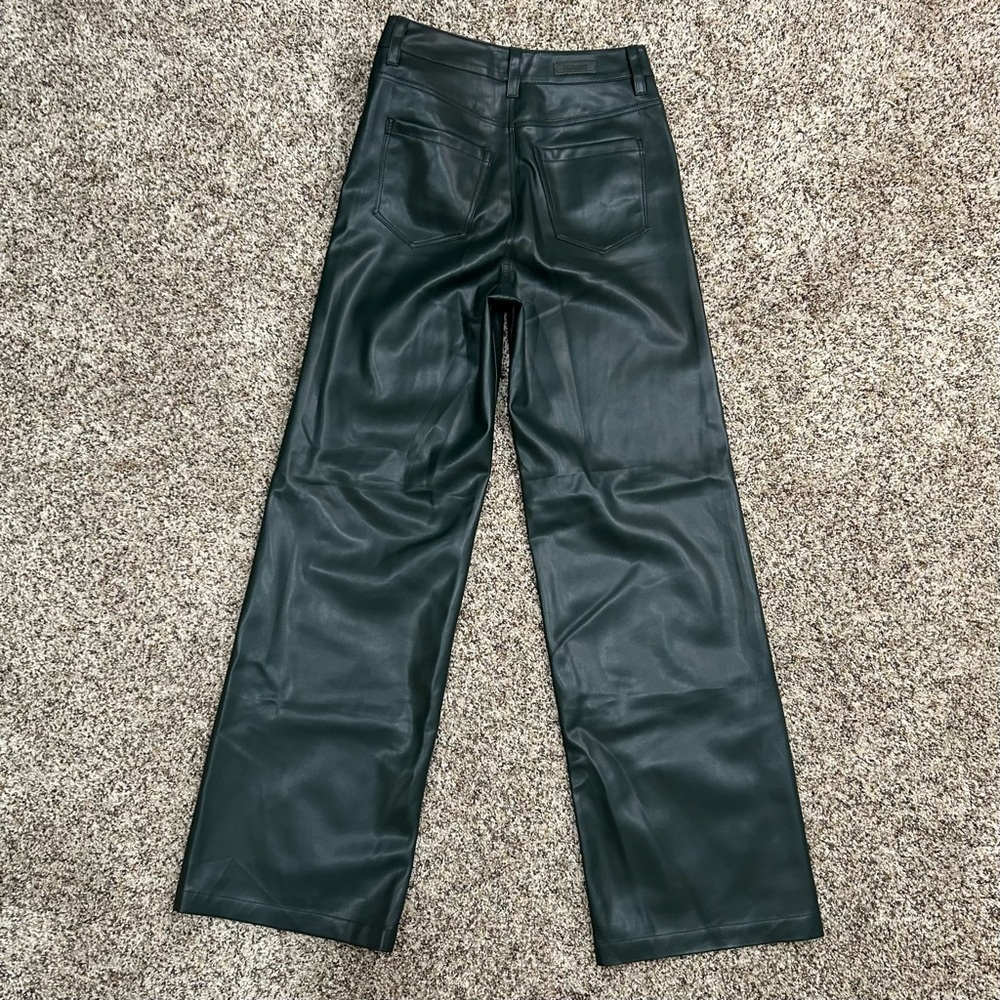 Blank NYC Forest Green Faux Leather Pants Size 26. NWT - Picture 4 of 9